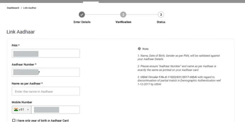 Pan Aadhar Link Online